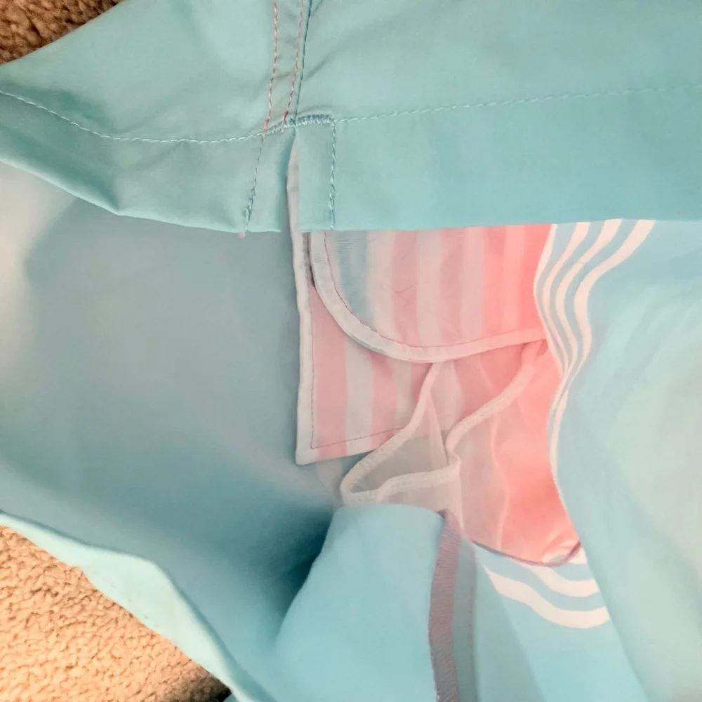 Chubbies Swim Trunks Men's XL Pink Blue Striped Stretch 7 Inch Inseam